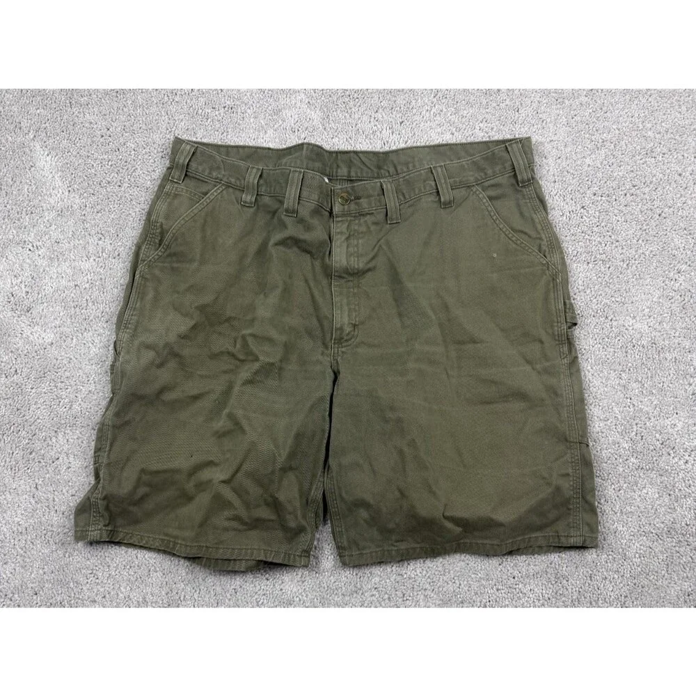 Carhartt Carpenter Shorts Mens 46 Olive Green Relaxed Fit Duck